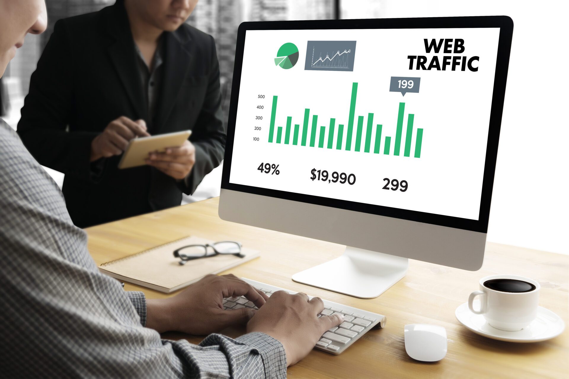 WEB TRAFFIC (business, technology, internet and networking concept )